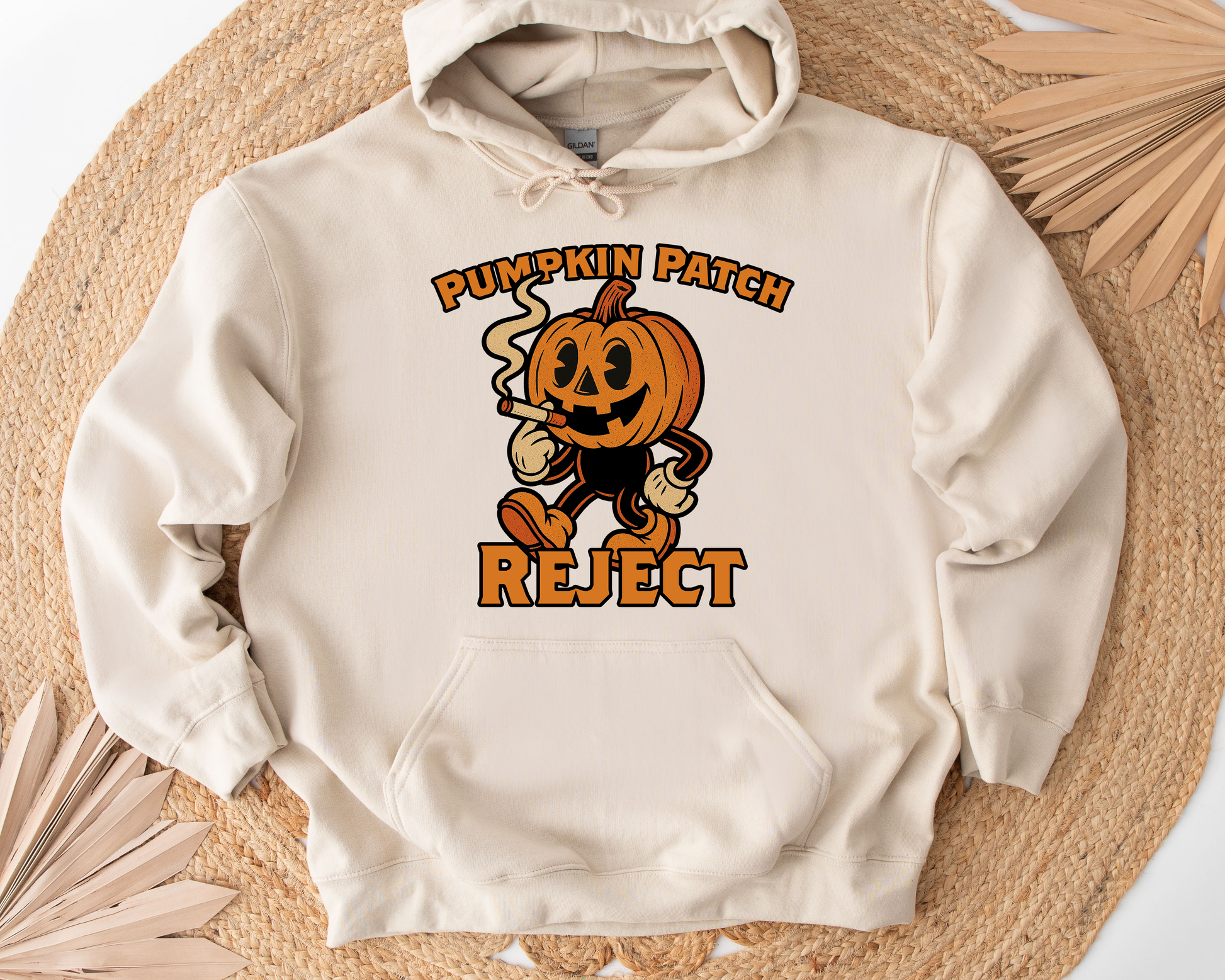 Retro Pumpkin Hoodie – Spooky Season Beige Unisex Hoodie